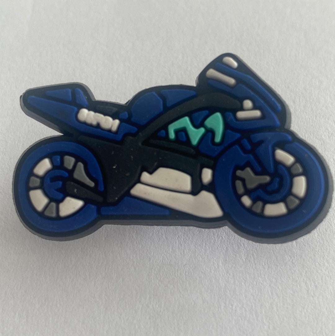 Motorbike Blue, Black, White and Teal