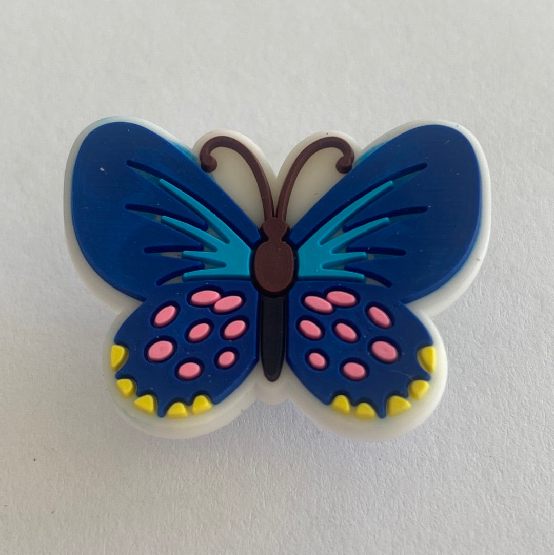 Butterfly - Royal Blue with Pink Spots