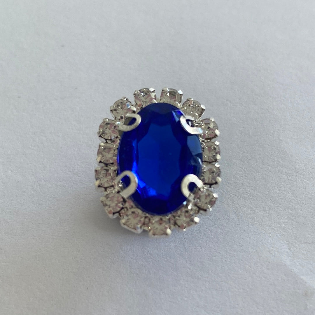 Oval Rhinestone - Sapphire