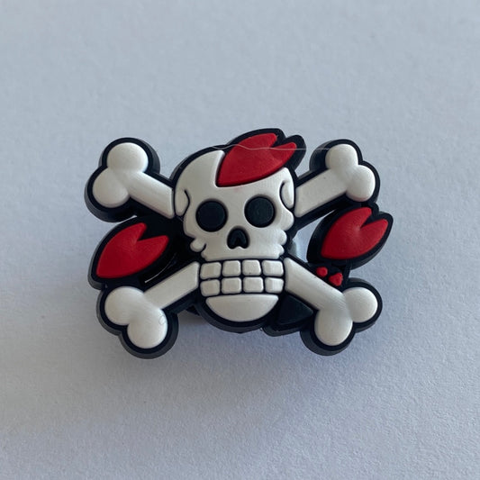 Pirate Skull with Red Hearts