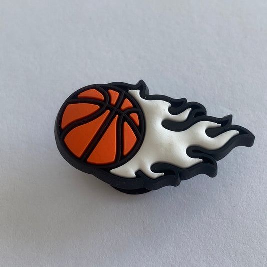 Flaming Basketball - White