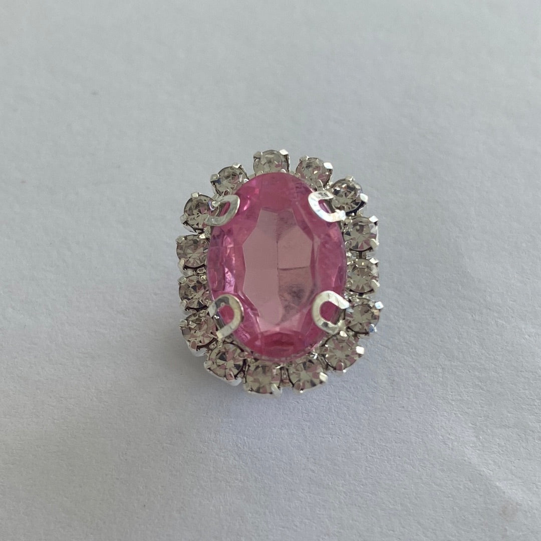 Oval Rhinestone - Pink