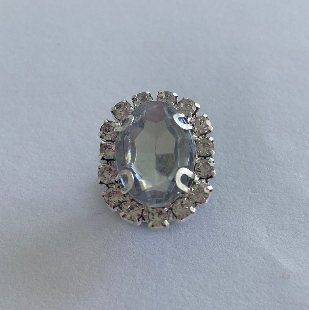 Oval Rhinestone - Pale Blue