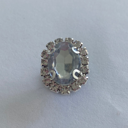 Oval Rhinestone - Pale Blue