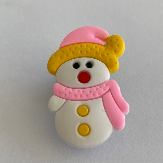 Christmas Snowman Pink Hat and Scarf