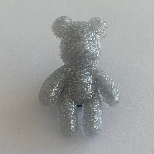 3D Bear - Silver Glitter