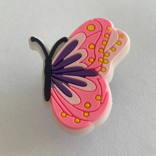 Butterfly - Neon Pink Wings Closed Right