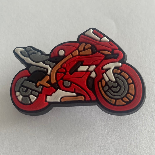 Motorbike Red, Grey and Tan