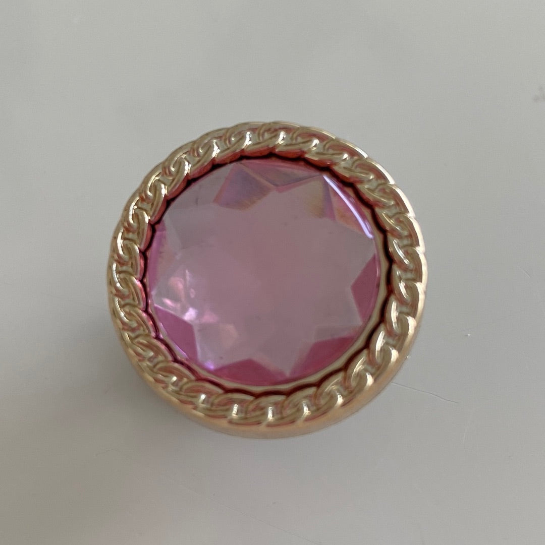 Round Pink Faux Gem