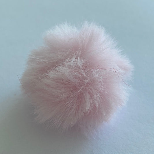 Faux Rabbit Fluff Ball - Pale Pink