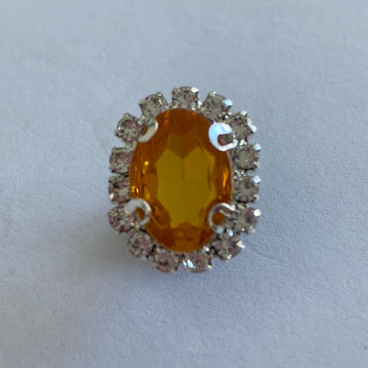 Oval Rhinestone - Amber