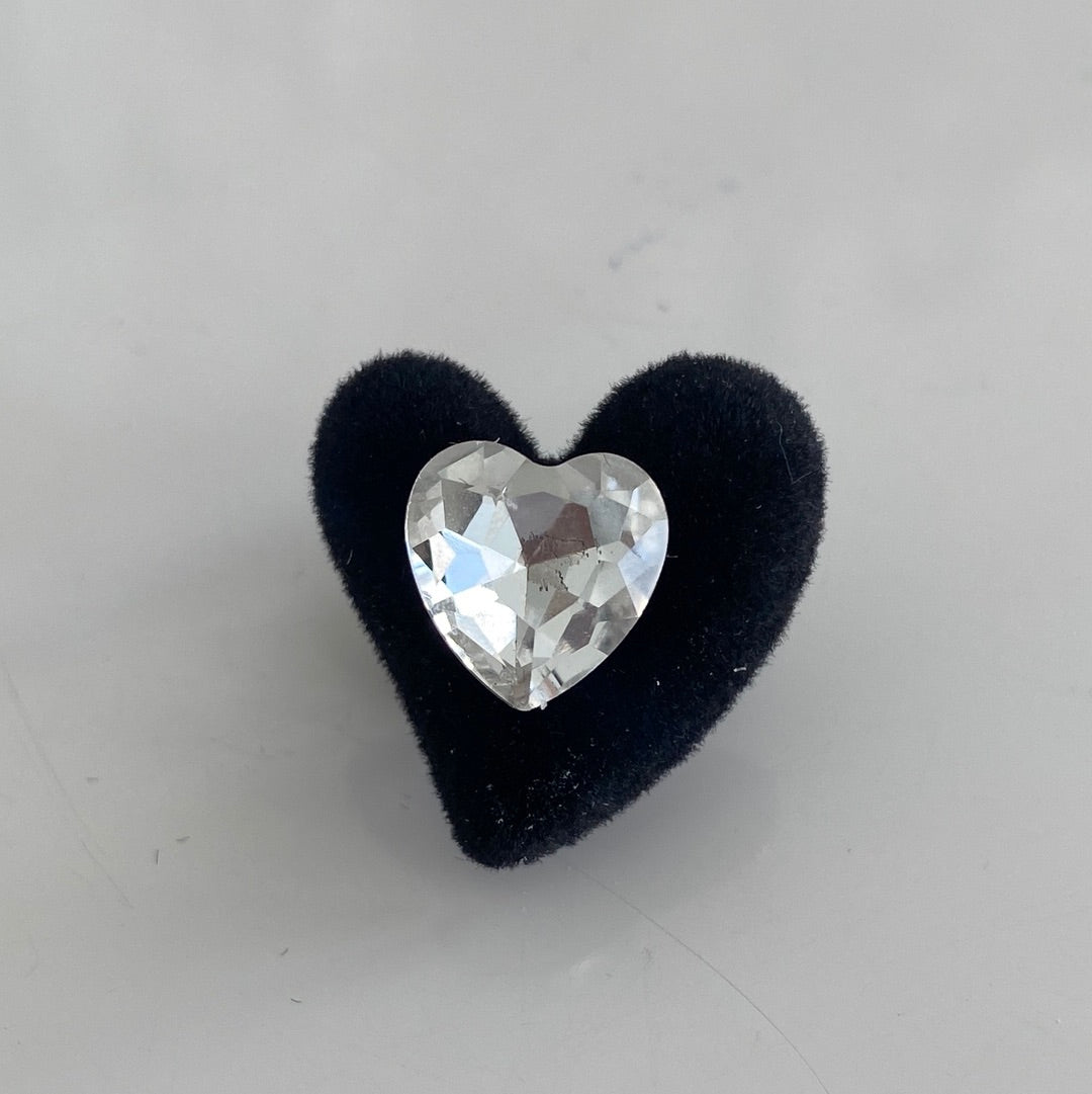 Velvet Heart With Faux Diamond