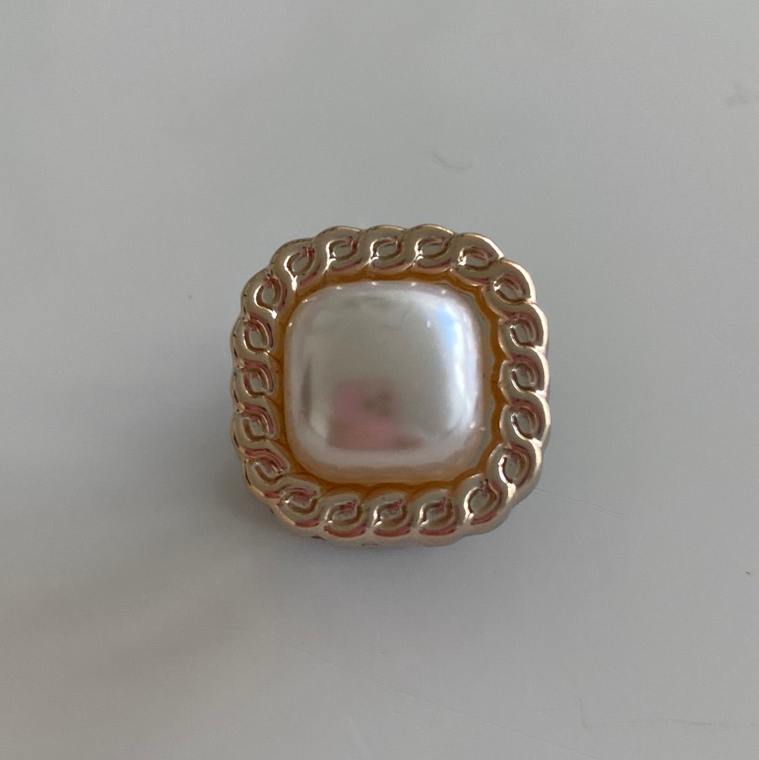 Square Faux Pearl Gem