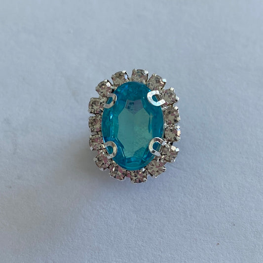 Oval Rhinestone - Aqua