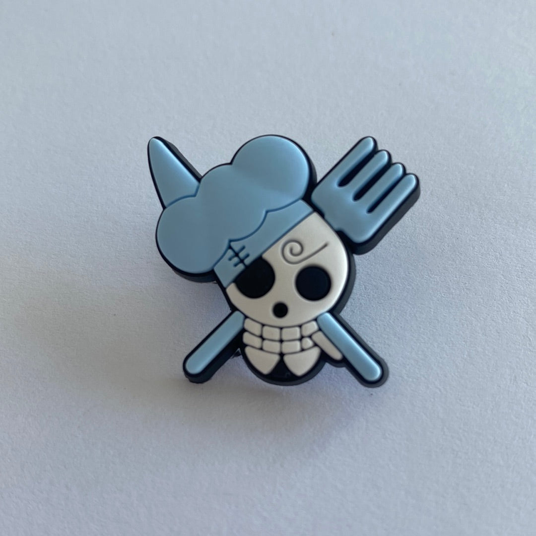 Pirate Skull and Fork Pale Blue