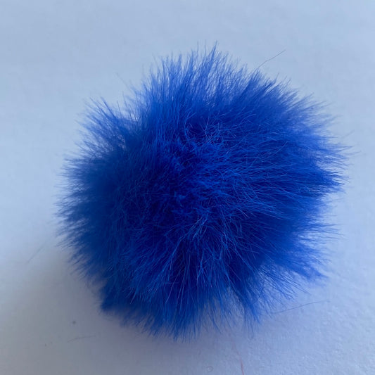 Faux Rabbit Fluff Ball - Blue