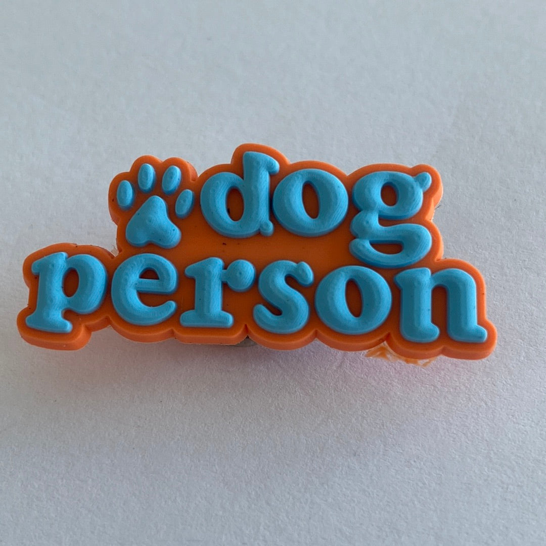 Dog Person Orange and Blue