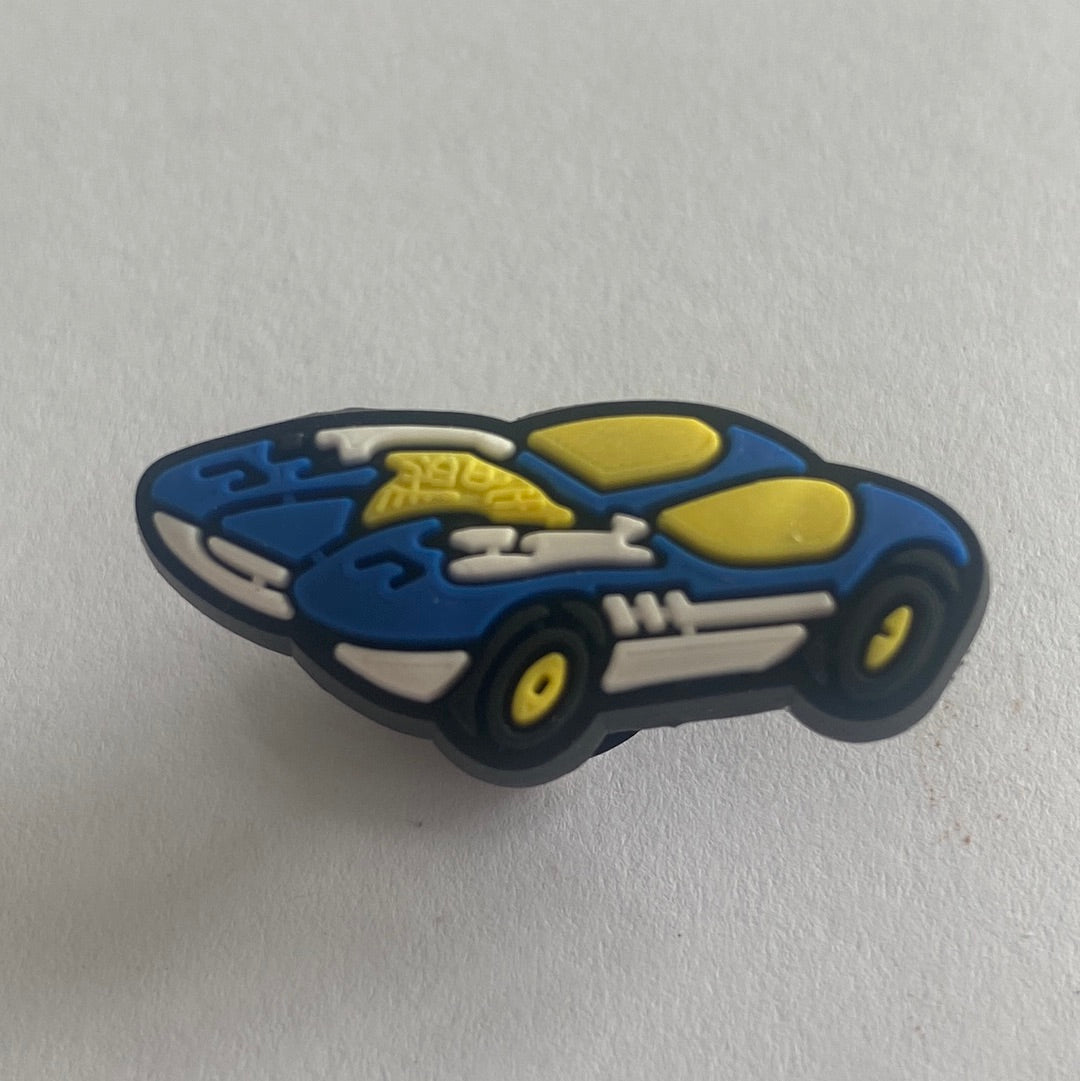 Blue, Yellow and White Car