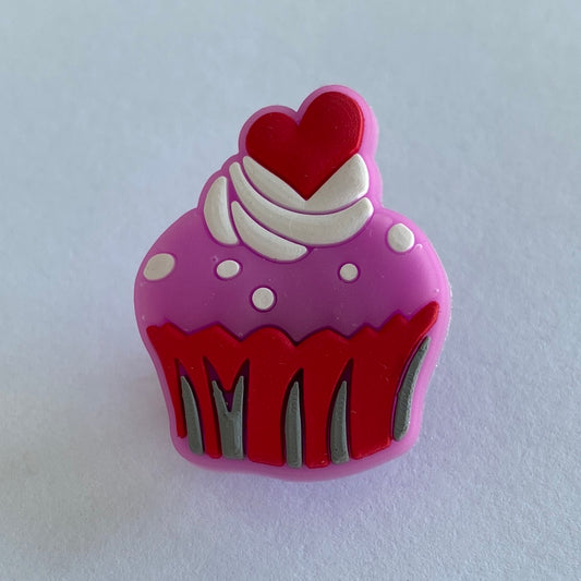 Purple Cupcake with Heart on Top