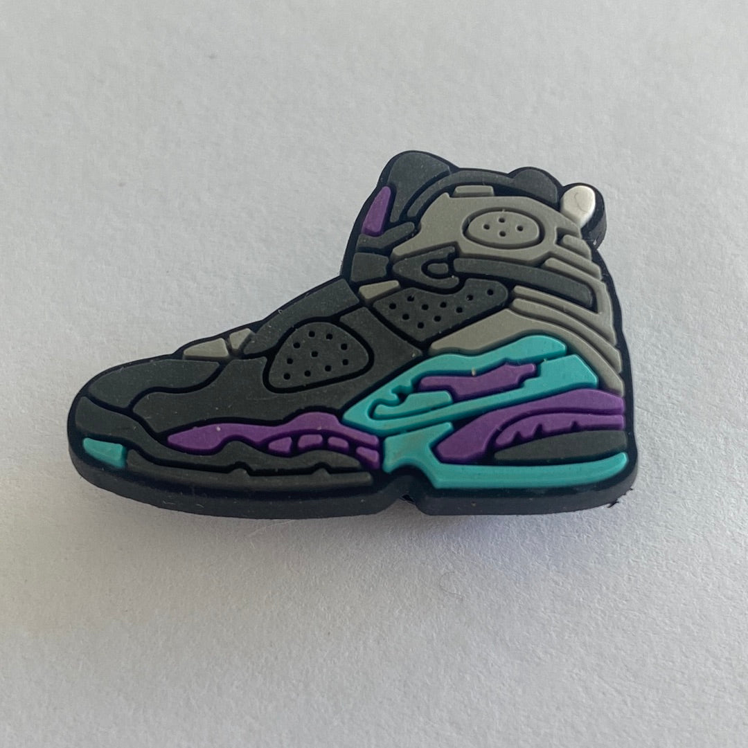 Sports Shoe - Grey, Charcoal, Purple and Aqua