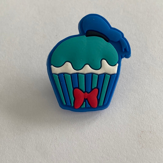 Blue Cupcake with Bow