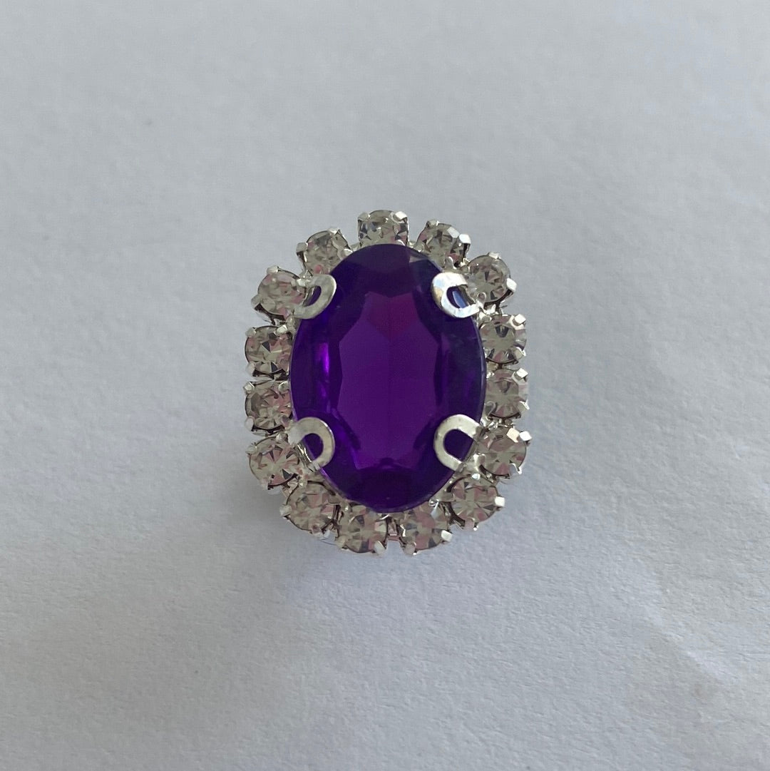 Oval Rhinestone - Deep Purple